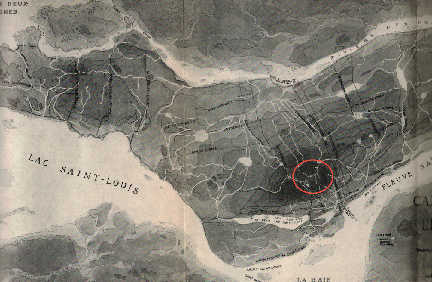 Old map of Lac Saint-Louis